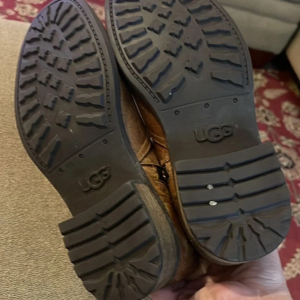 Ugg Blayre II Womens Leather Sherpa Boots Size 6 Winter Brown Zip 1008220 (TD) - Picture 9 of 12